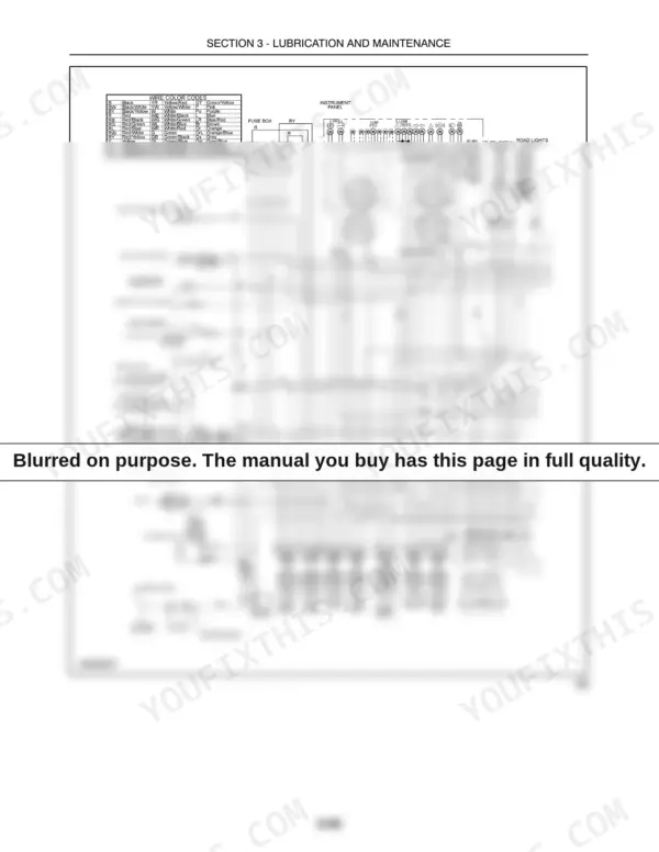 New Holland T2410, T2420 electrical wiring diagram showing instrument panel, fuse box, sensors, relays, and wire color codes.