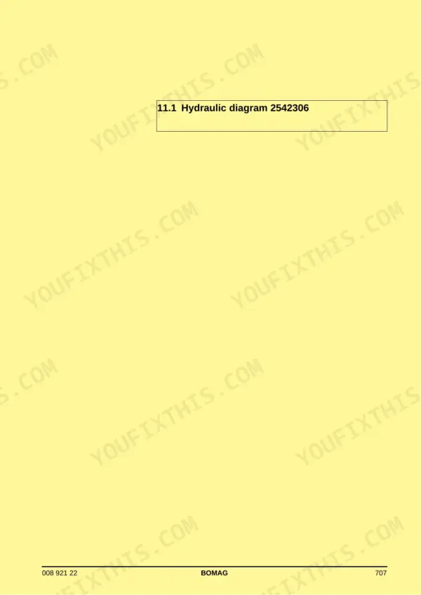 Bomag BF 600 C-HSE, BF 600 C-HCE service manual page 707 showing hydraulic diagram 2542306 title.