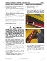 6ae5f91a-b-safety-15 Gehl, Mustang V270 GEN:2, V330 GEN:2, 2700V NXT2, 3300V NXT2: Safety shutdown and lift arm support device engagement procedures.