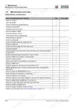 6b7cd4fd-b-maintenance-70 Wacker Neuson WL60, WL70 maintenance table showing daily and weekly operator service tasks and inspection checklists.