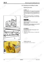 6cd82edd-b-procedures-188 Bomag BW 125 ADH, BW 135 AD, BW 138 AD, BW 138 AC service manual page 188: procedures for removing and installing the drum.