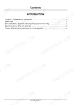 730272ab-b2-toc-4 New Holland F5 Series service manual contents page for introduction.