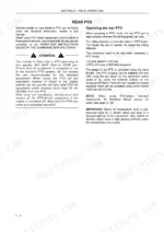 7bf71e9a-b-operations-113 New Holland T7510, T7520, T7530, T7540, T7550 rear PTO operating instructions and safety procedures.