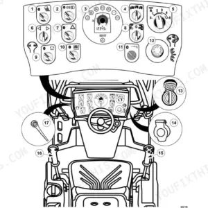 Bomag BW 80 AD-5, BW 90 AD-5, BW 100 ADM-5, BW 90 SC-5, BW 100 SC-5, BW 100 ACM-5, BW 100 SCC-5 display and control elements diagram