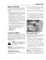 82d76399-b-operations-15 Ford 1215 operator manual page showing engine break-in, starting procedures, and key switch diagram for cold weather starting.