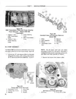 87942e4b-b4-exploded-view-28 New Holland 1920, 2120 engine systems: HSS pump, camshaft gear, timing cover removal, and oil pump drive gear diagrams.