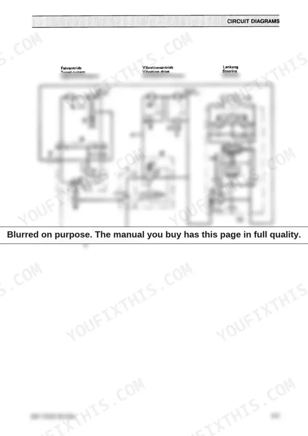 Bomag BW 75 ADL, BW 90 ADL, BW 100 ADL hydraulic circuit diagram for travel, vibration drive, and steering systems.