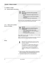 94f3b428-b3-procedures-22 Bomag BM 1000/30 service manual page 22: general repair instructions, electrical welding precautions, and battery maintenance procedures.