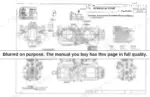 95a76964-b-hydraulic-253 Link-belt 2800, 3400 hydraulic pump outline, structural, and development elevation diagrams with port specifications and mounting notes.