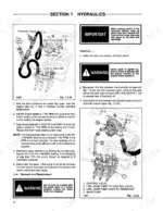 95af1f51-b-procedures-14 Ford CL-35, CL-45 hydraulic pump testing, removal, and replacement procedures with system diagrams.