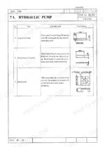 99e79d83-b-maintenance-262 Link-belt 2650Q, 2700Q hydraulic pump service tools table showing guide bars, mount boards, and mount stand dimensions.