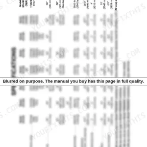 New Holland 974 header specifications table including row spacing, weight, and overall dimensions for various combine models.