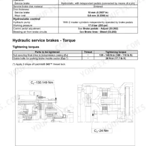 New Holland T4.75F-T4.105LP service manual — hydraulic service brakes, general specification