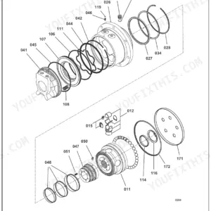 Bomag BW 80 AD-5, BW 90 AD-5, BW 100 ADM-5, BW 90 SC-5, BW 100 SC-5, BW 100 ACM-5, BW 100 SCC-5 Poclain MK04 hydraulic motor exploded view