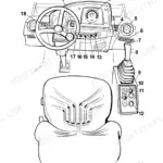 Bomag BW 211 D-40, BW 212 D-40, BW 213 D-40, BW 211 PD-40, BW 212 PD-40, BW 213 PD-40 operator station indicators and controls diagram.