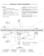 a820436d-b-procedures-12 Ford CL-20 hydraulic pump disassembly procedure and charge pump circuit diagram with component list.