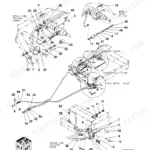 New Holland SC180, SC230, SC260, SC380, SC430 exploded view of main frame variable drive hydraulic power system components.