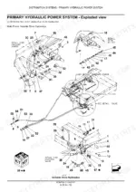 aad2e8fc-b-exploded-view-90 New Holland SC180, SC230, SC260, SC380, SC430 exploded view of main frame variable drive hydraulic power system components.