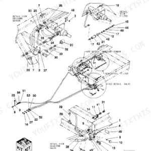 New Holland SC180, SC230, SC260, SC380, SC430 exploded view of main frame variable drive hydraulic power system components.