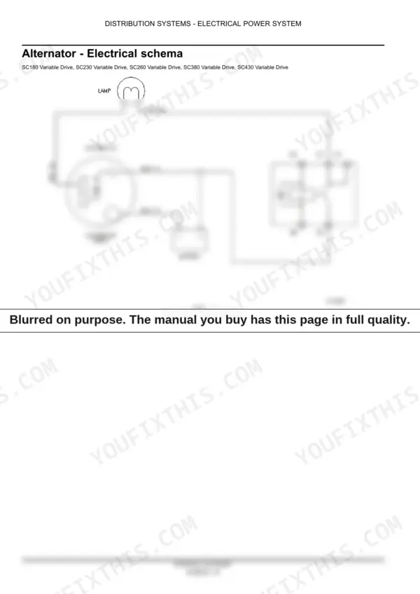 New Holland SC180, SC230, SC260, SC380, SC430 exploded view of main frame variable drive hydraulic power system components.