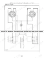 ac323355-b-hydraulic-49 New Holland G5030, G5035 hydrostatic transmission hydraulic diagram showing pumps, motors, and charge pump inlet lines.