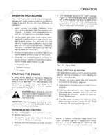Ford 1900, 1700 operator manual page showing engine break-in, starting procedures, and starter switch diagram.