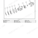 New Holland ProTed 3417, 3625, 3836 exploded view of main gearbox single joint and component parts list.