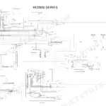 ASV 2800, 2810 HD2800 series electrical wiring diagram showing auxiliary console, engine, relay panel, and main console.