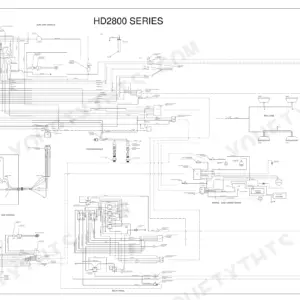 ASV 2800, 2810 HD2800 series electrical wiring diagram showing auxiliary console, engine, relay panel, and main console.