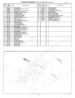 asv-rcv-rubber-track-loader-service-manual-2055-172-chassis-parts-158.webp ASV RCV chassis assembly parts list and exploded view diagram showing fuel tank, skid plates, and floor components.
