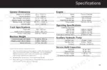 asv-rcv-rubber-track-loader-service-manual-2055-172-specs-49.webp ASV RCV service manual page 49 showing technical specifications for dimensions, engine, tracks, weight, hydraulics, and fluids.