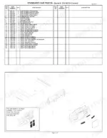 ASV SC-50 parts list and exploded view diagram for standard cab fascia components, screens, and decals.