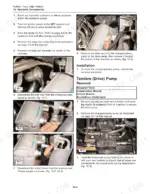 ASV SC-50 service manual procedures for removing charge, auxiliary, and tandem drive hydraulic pumps with component photos.