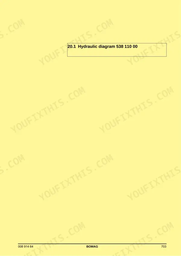 Bomag BW 27 RH service manual page 703 showing hydraulic diagram 538 110 00 reference header.