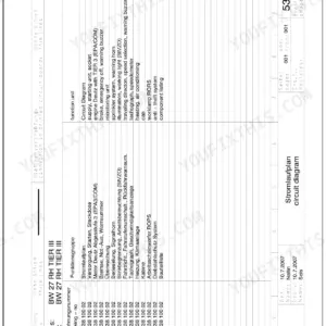 Bomag BW 27 RH table of contents for electrical circuit diagrams and component listing for TIER 3 engine systems.