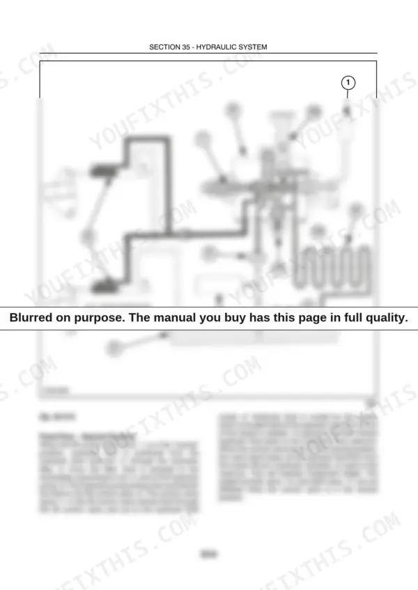 New Holland MC22, MC28, MC35 hydraulic system diagram showing neutral position fluid flow and lift control valve components.