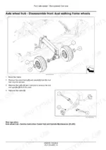 b4d772d1-b-procedures-78 New Holland P2080, P2085 service manual procedure for disassembling front dual walking frame wheels and axle wheel hubs.