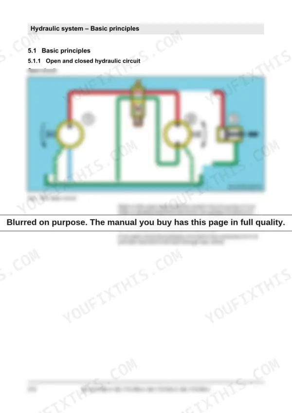 Bomag BC 672/772 hydraulic open circuit schematic showing pump, control valve and tank connections