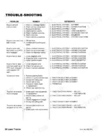 b724c519-b-troubleshooting-32 Ford LT 8, LT 11 troubleshooting table for engine starting, stopping, traction drive, and brake system issues.