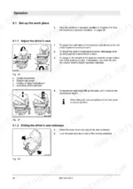 Bomag BW 202 AD-5 operator manual page showing procedures for adjusting the driver's seat, height, and sideways position.