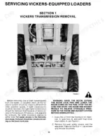 bba2c7ec-b-procedures-10 Sperry New Holland L-35, L-775, L-778, L-779 Vickers transmission removal procedure and component location diagram.