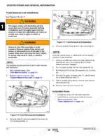 bf746aac-b-procedures-28 Wacker Neuson SW24, SW28, ST35, ST45 service manual page showing track removal and installation procedures and diagrams.