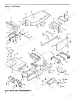 bolens-5117h-tractor-parts-catalog-176-0237-chassis-parts-2.webp Bolens 5117H DuraTrac exploded view diagram of the tractor body work and trim assembly components.