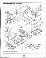 bolens-5118hs-5120h-tractor-parts-catalog-chassis-parts-1.webp Bolens 5118HS, 5120H exploded view diagram of the tractor body work and trim assembly components.