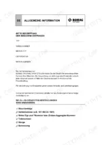 Bomag BF 300 C S340 TV general information page with fields for machine serial number, motor type, and spare parts ordering details.