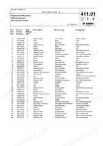 Bomag BF 300 C S340 TV parts list for engine assembly group, page 411.01, detailing components and part numbers.