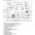 Bomag BF 700 C-2 operator stand main control panel diagram with numbered component identification list.