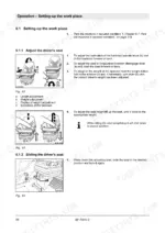 bomag-bf-700-c-2-paver-operator-manual-008-200-31-en-operations-98.webp Bomag BF 700 C-2 operator manual page showing procedures for adjusting the driver's seat height, weight, and backrest inclination.