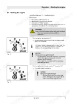 bomag-bf-900-c-paver-operator-manual-008-081-81-operations-73.webp Bomag BF 900 C engine starting procedure, including ignition key positions and safety warnings for the starter switch.
