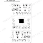 Bomag BM 2000/60 operating console diagram showing numbered switches, dials, and display screen for left, middle, and right panels.